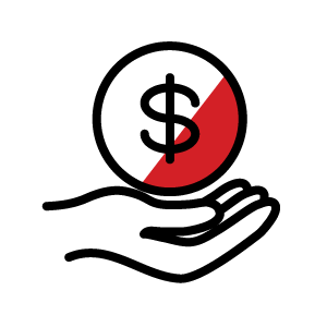 Hand holding a coin with a dollar sign, symbolizing transparent pricing
