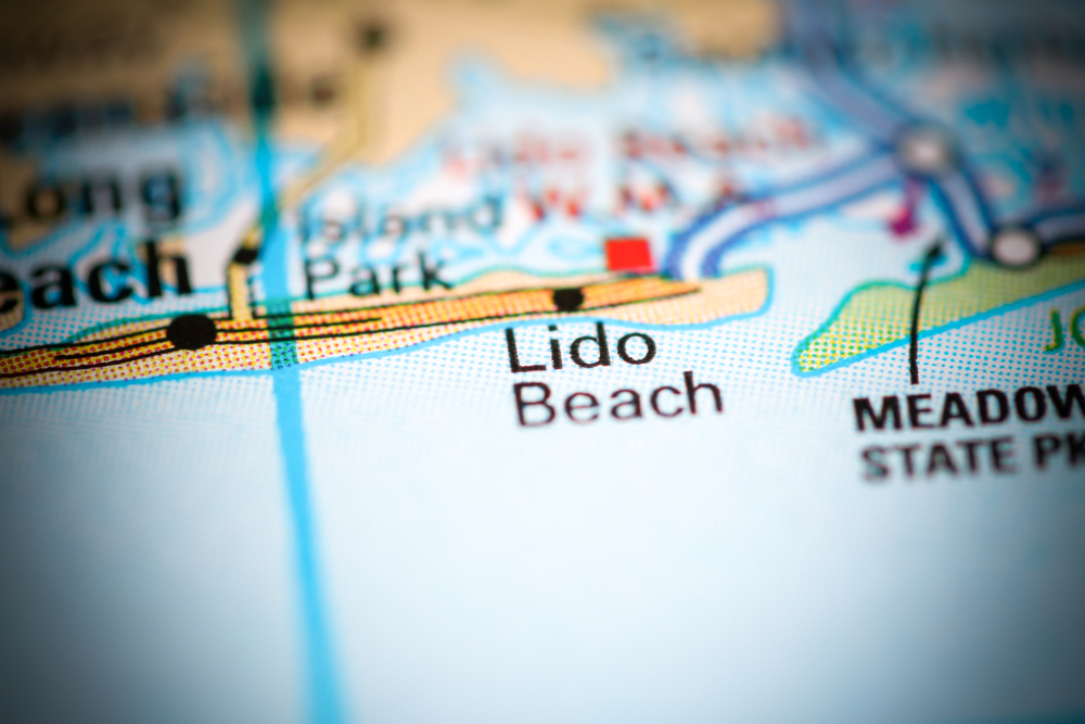 Lido,Beach ,New,York ,Usa,On,A,Geography,Map