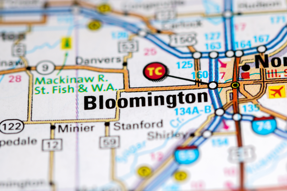 Bloomington ,Illinois ,Usa,On,A,Map