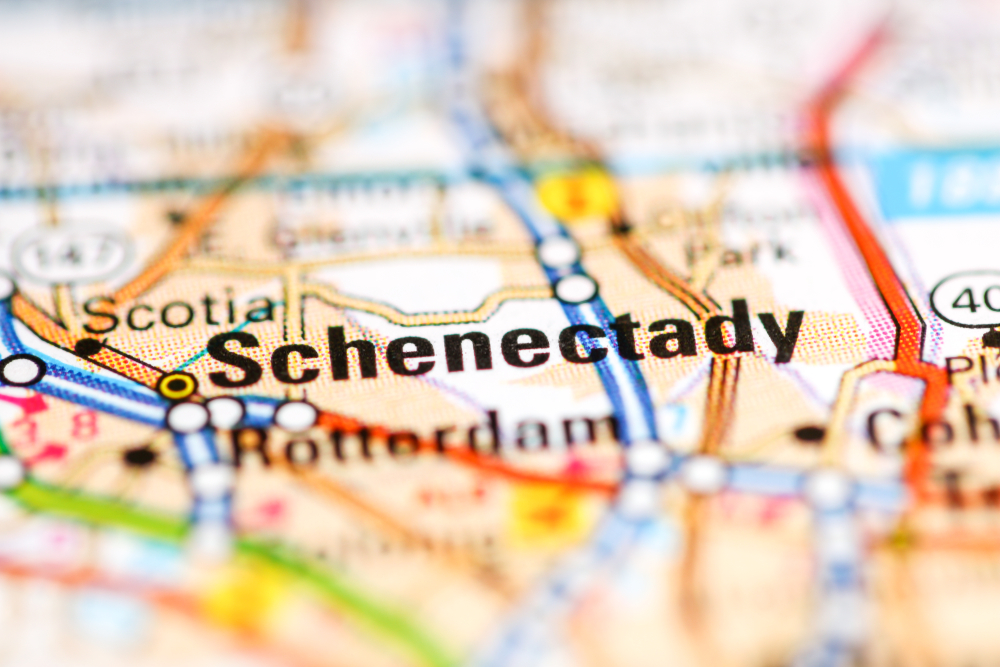 Schenectady ,New,York ,Usa,On,A,Geography,Map