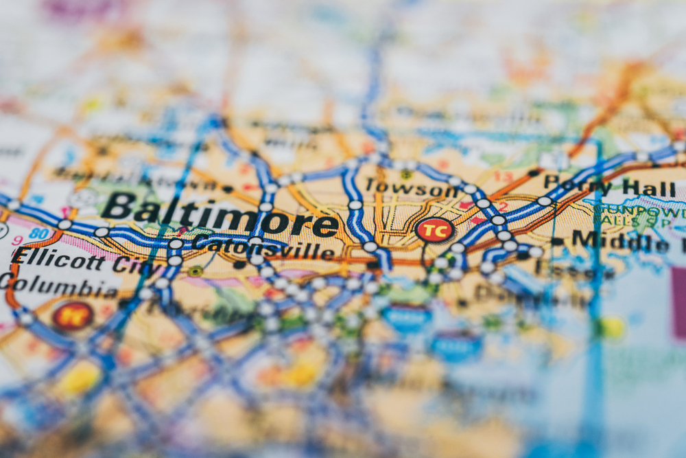Baltimore,On,Map,Travel,Recreation,Background