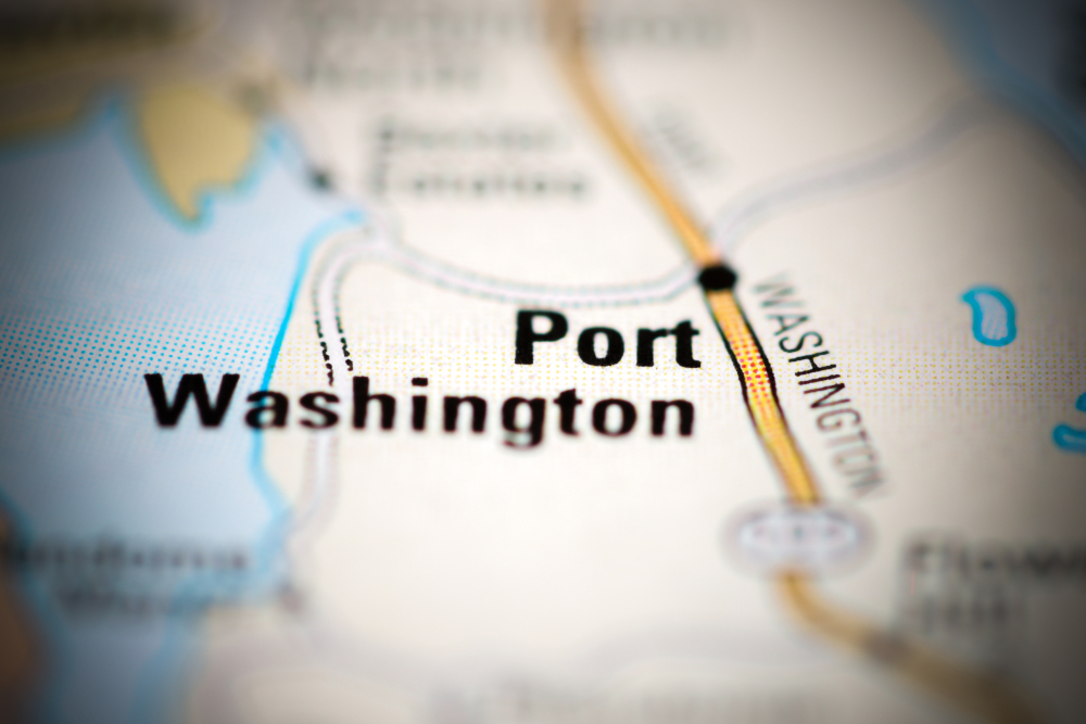Port,Washington,On,A,Geographical,Map,Of,Usa