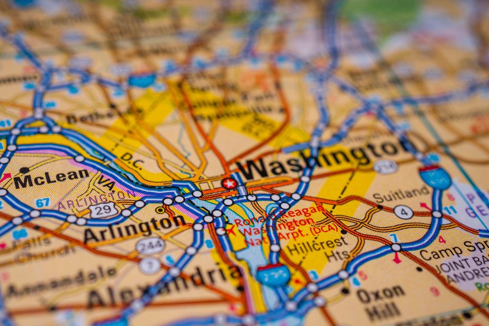 Washington,D C ,On,Usa,Map