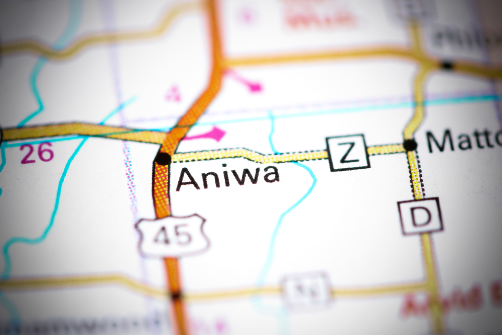 Aniwa.,Wisconsin.,Usa,On,A,Map