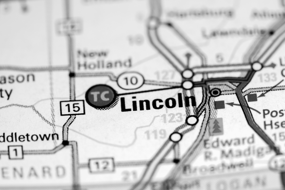 Lincoln ,Illinois ,Usa,On,A,Map