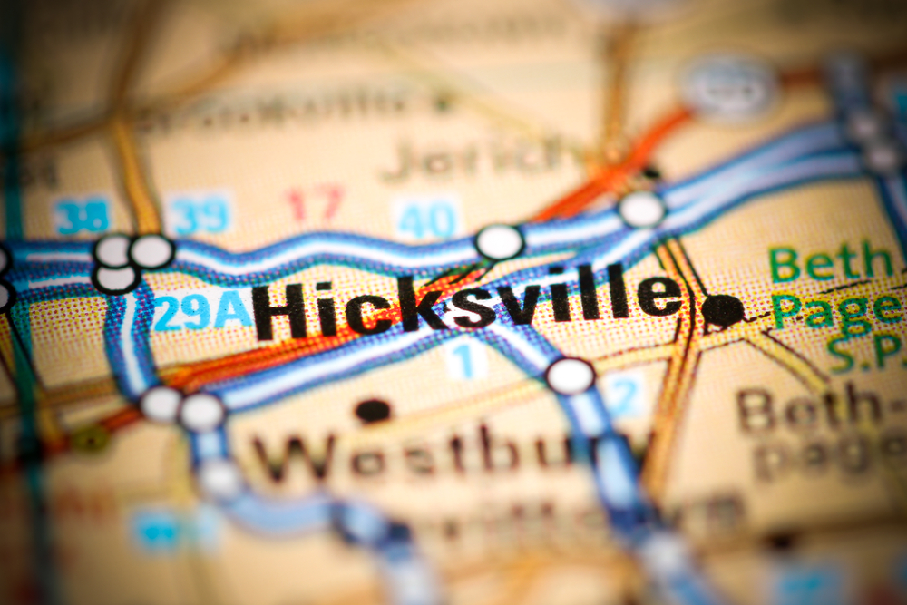 Hicksville ,New,York ,Usa,On,A,Geography,Map