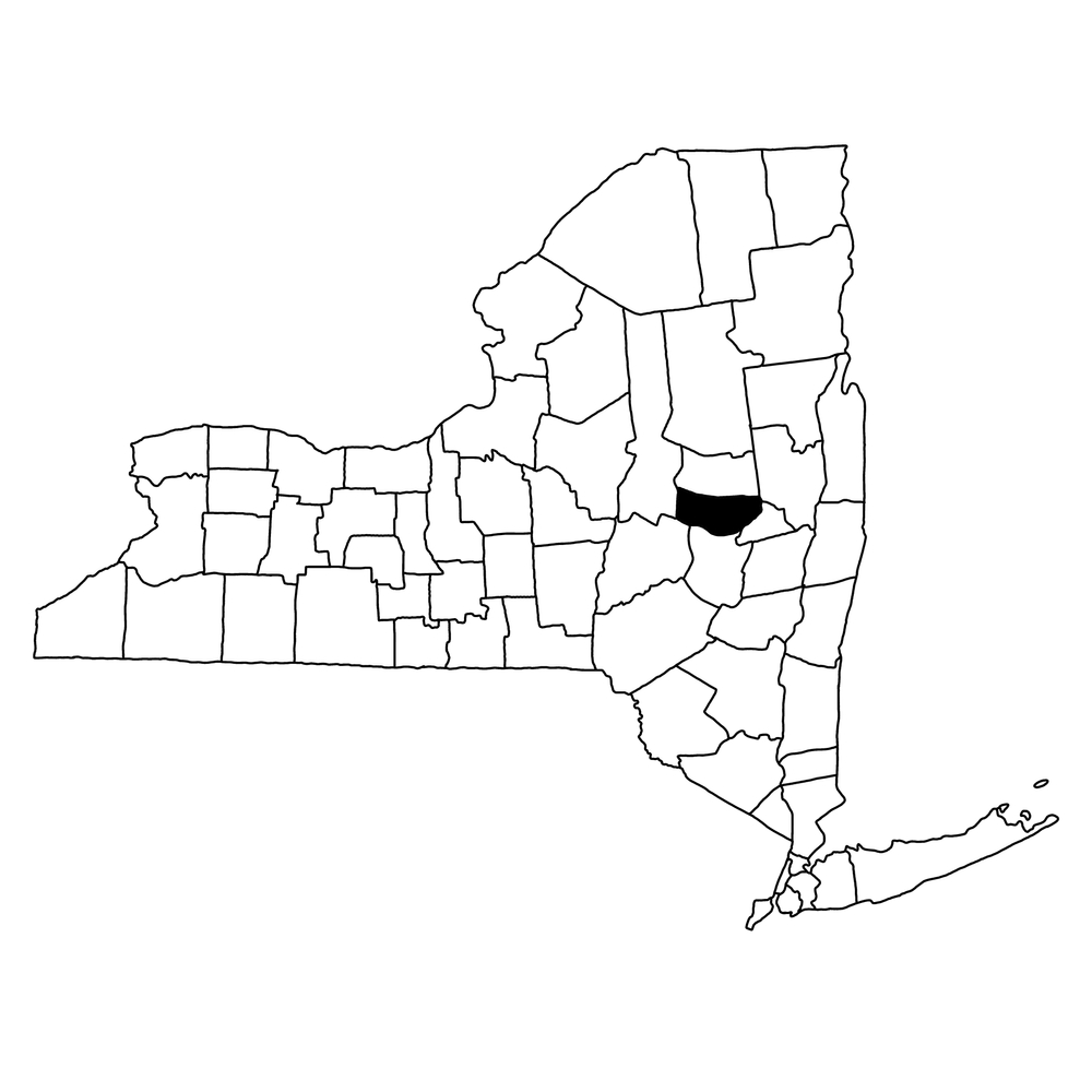 Map,Of,Montgomery,County,In,New,York,State,On,White