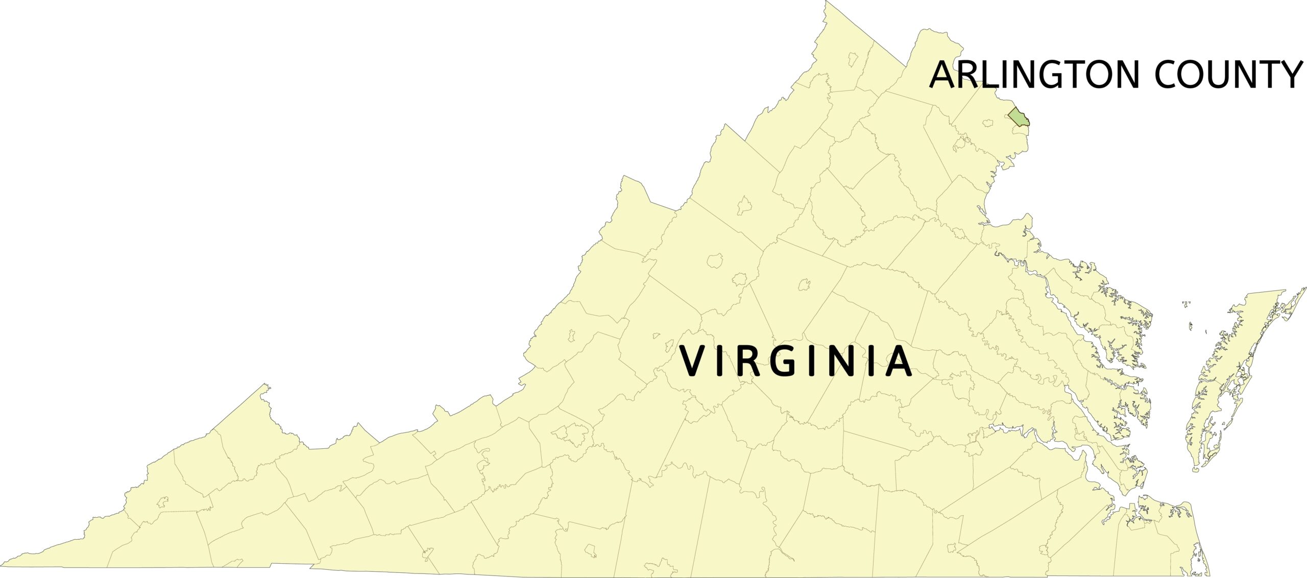 Arlington,County,And,Location,On,Virginia,State,Map